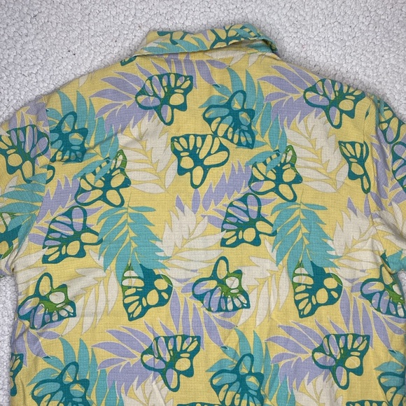 Woolrich Women’s Silk Lemon Twist Hawaiian Button Up Shirt: Size Small - Picture 4 of 9
